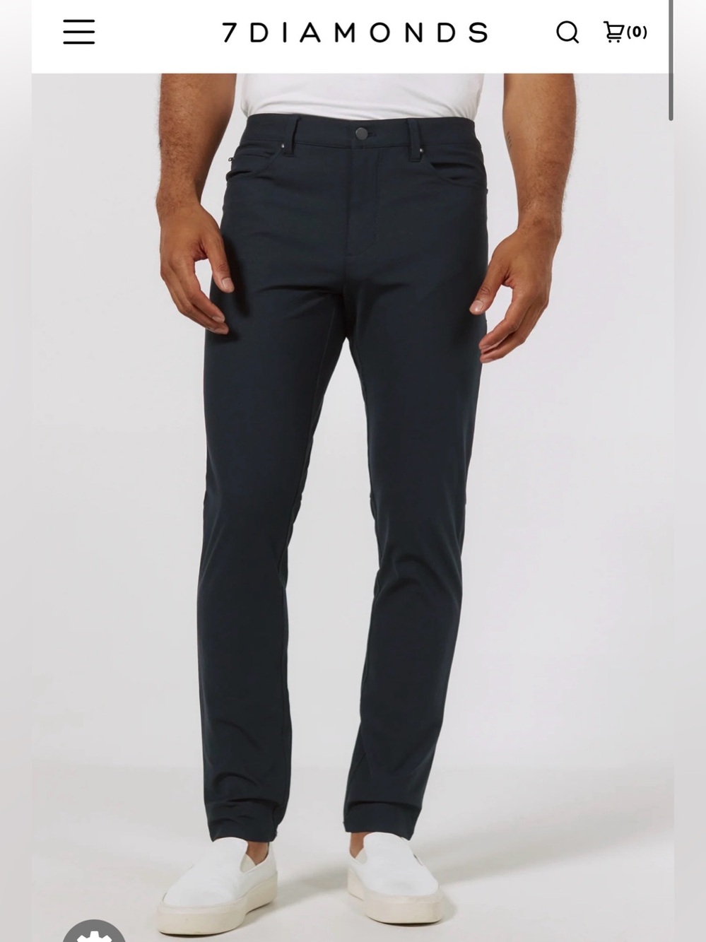 7Diamonds Infinity Slim Fit 7-Pocket Pants Black Short Length, size 42